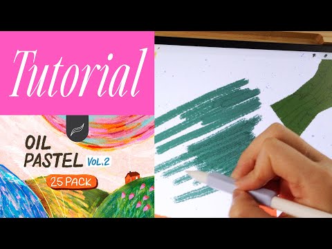 Realistic Oil Pastel Procreate Brush 31-Pack Vol. 2