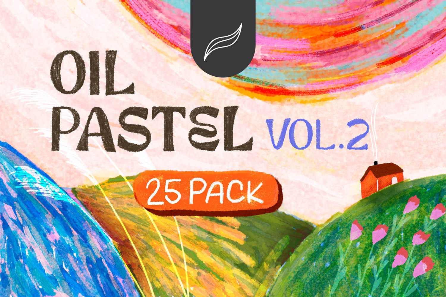 Esther Nariyoshi Studio Procreate Brushes Realistic Oil Pastel Procreate Brush 25-Pack